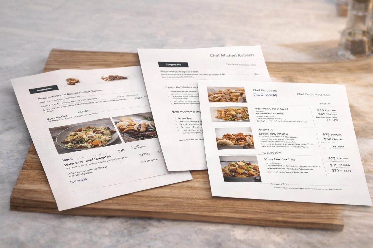 Receive chef proposals